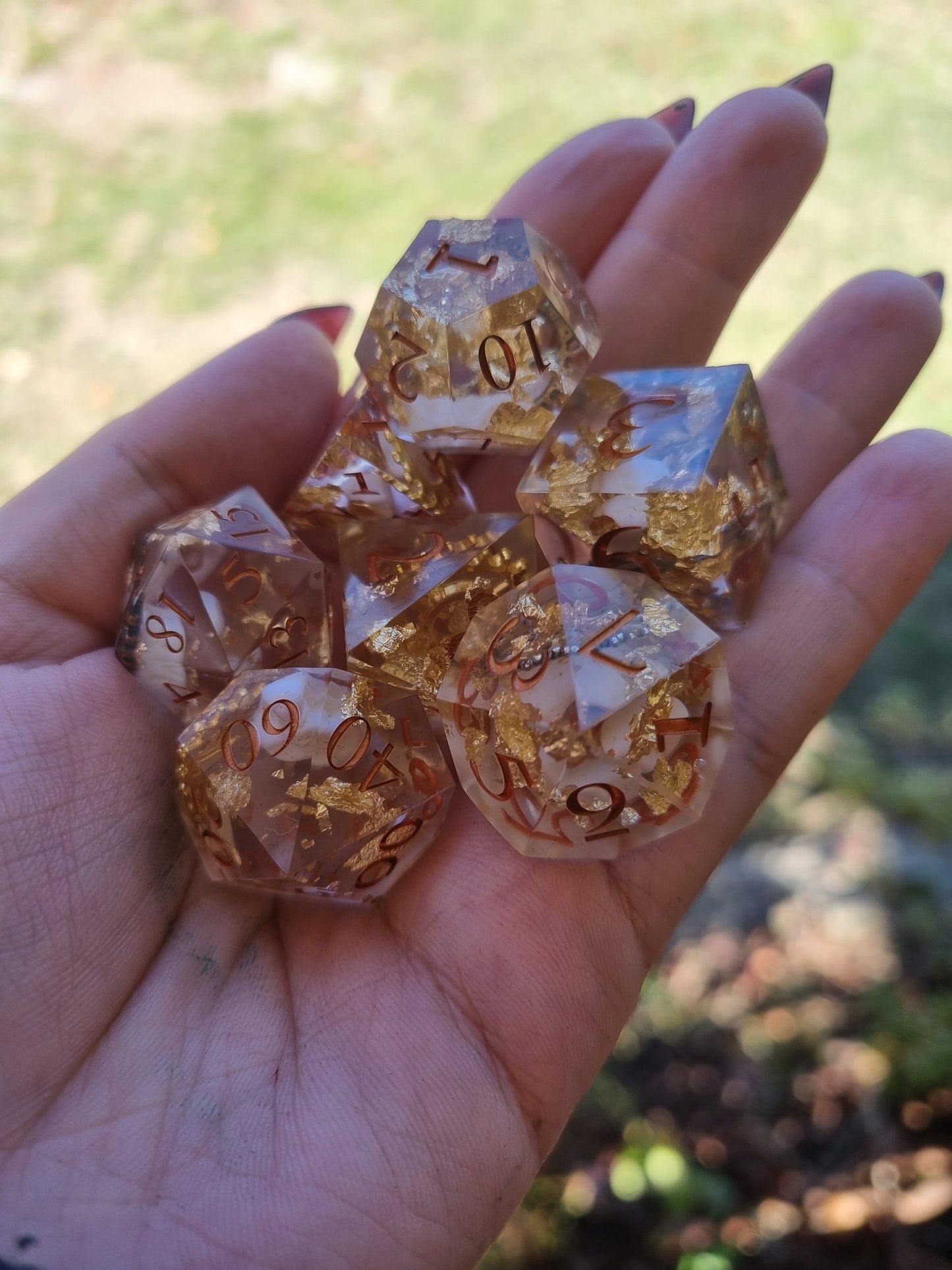 Gold Gears Dice Set