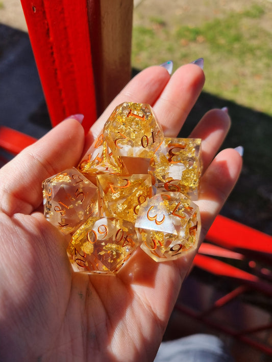 Gold Gears Dice Set